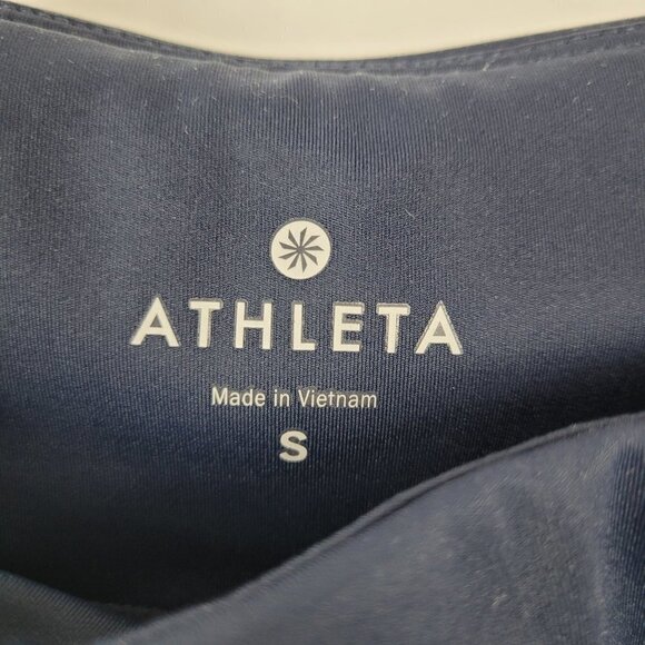 Athleta Electro Cobalt Blue Red Ankle Length Legging S 153850-01 - Picture 3 of 9